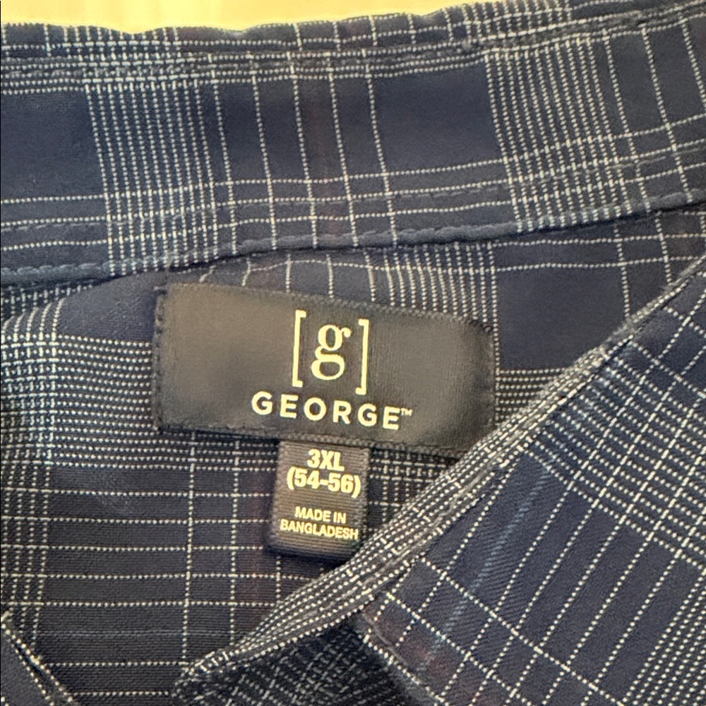 George Men's Casual Gray and Blue Button Down Shirts - Picture 4 of 4